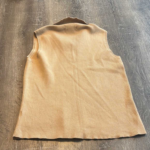 Ralph Lauren Beige Ribbed Lace-Up Top - Picture 6 of 6